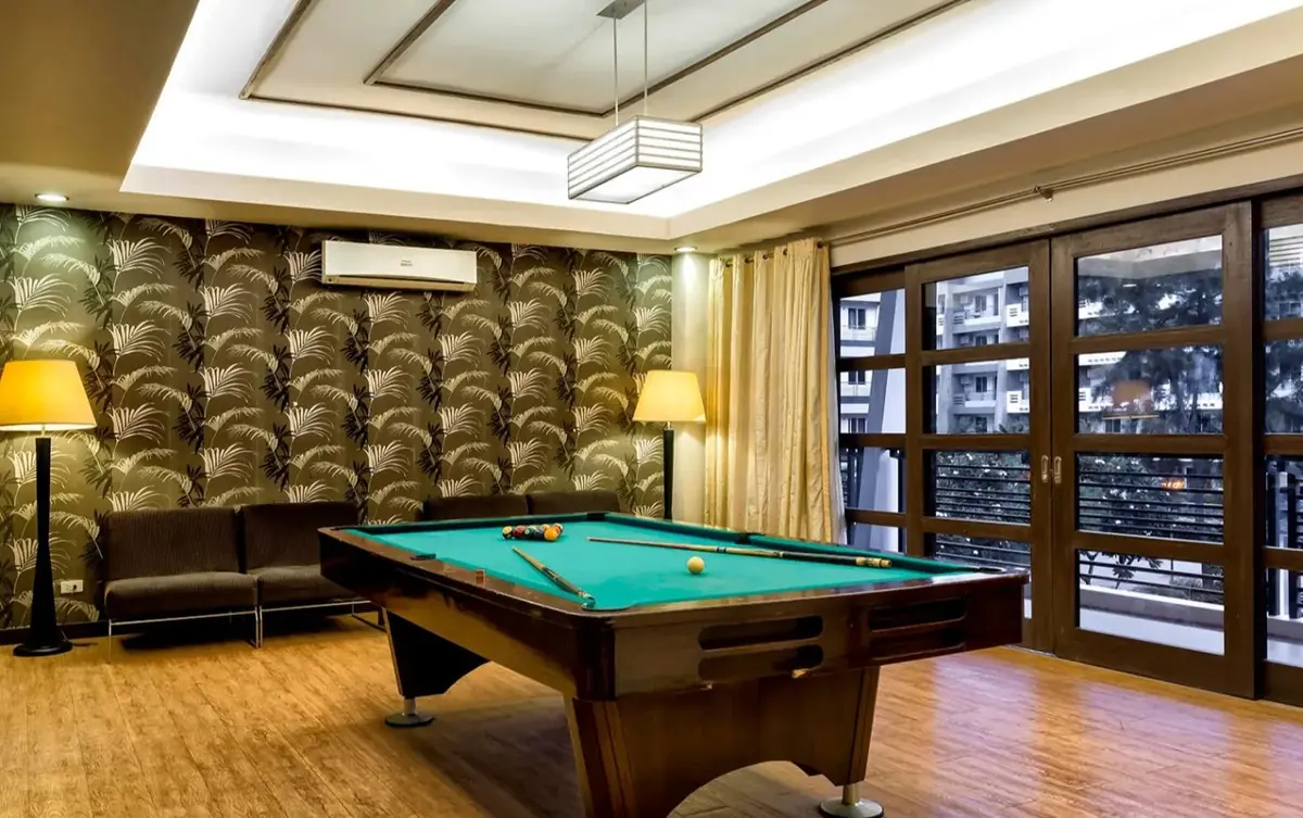 Game room with a billiard table at Cedar Crest, DMCI Homes condo amenity in Acacia Estates, Taguig City, actual photo